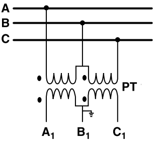 OPen Delta Connection of Potential Transformer